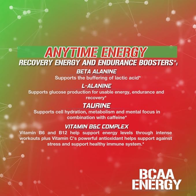 EVL BCAAs Amino Acids Powder - BCAA Energy Pre Workout for Muscle Recovery Lean Growth and Endurance - Rehydrating Post Workout Recovery Drink with Natural Caffeine - Cherry Limeade