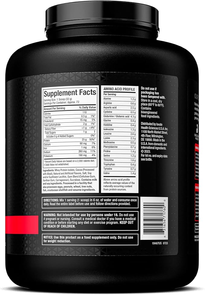 MuscleTech | IsoWhey | Whey Protein Isolate Powder| Muscle Builder for Men & Women | Post Workout Recovery Supplement | Chocolate | 5 lbs | 72 Servings