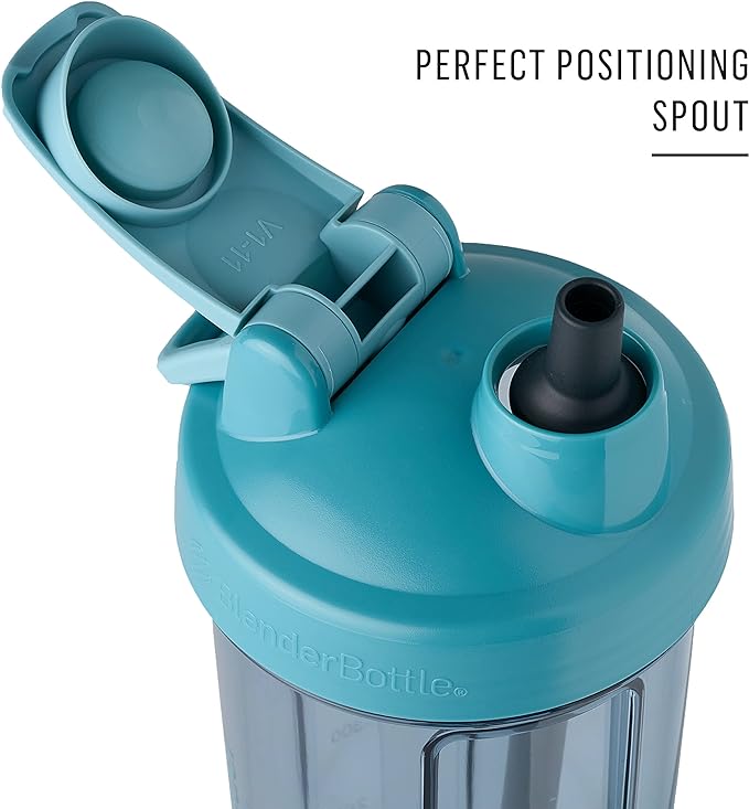 BlenderBottle Strada Shaker Cups with Silicone Straws, (2 24-Ounce Bottles and 2 Straws)