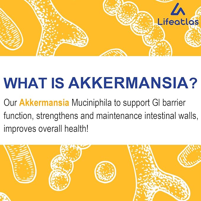 GLP-1 Supplement, 300 Billion AFU Akkermansia Probiotic - Live Akkermansia for GLP-1, Akkermansia Muciniphila for Women & Men, Enhances Gut Digestive Lining Function, Digestive, Gut, Immune, 120 Caps