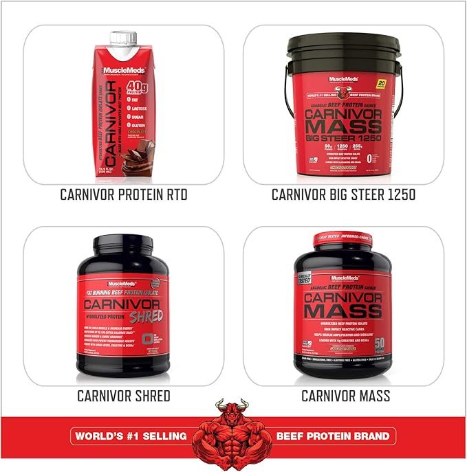 MuscleMeds Carnivor, Light Brown, Vanilla Caramel, 1.95 Pound (Pack of 1)