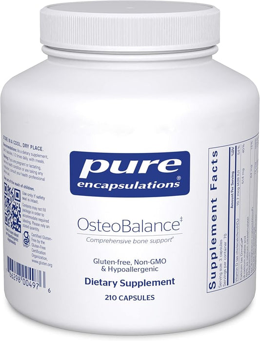 Pure Encapsulations OsteoBalance | Hypoallergenic Supplement to Promote Calcium Absorption and Enhance Healthy Bone Mineralization* | 210 Capsules