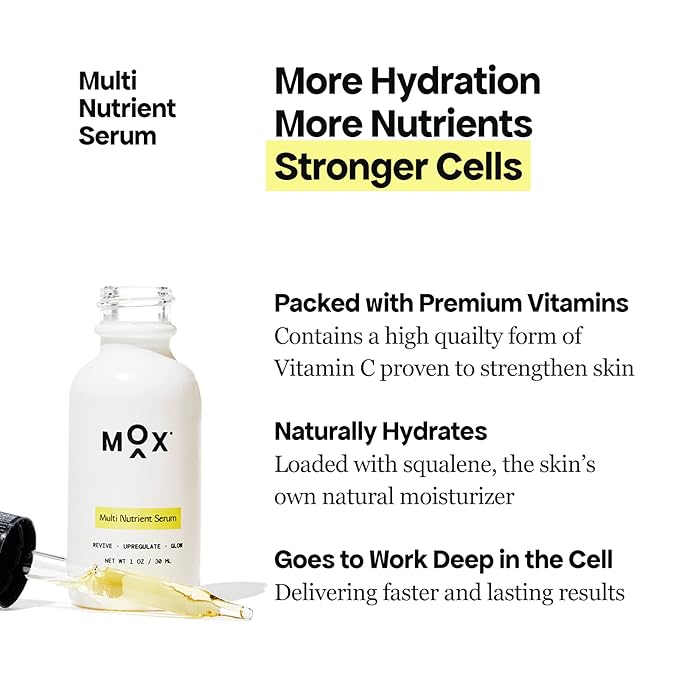 Mox Skincare Starter Set (2 pc set) | Daily Face Care Set Includes Mint Exfoliating Face Cleanser + Nutrient Hydrating Serum | Anti-Aging for Fine Lines & Wrinkles