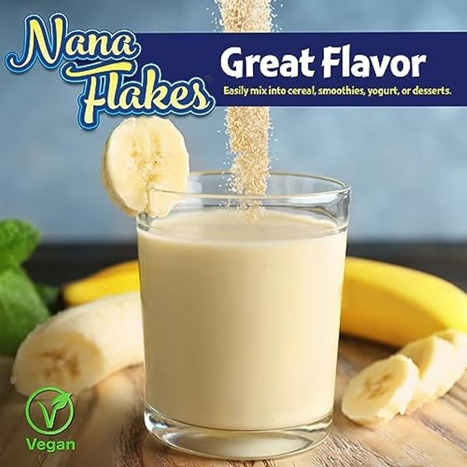 Nana Flakes 100% Pure Banana Flakes Medical Food Powder - Decrease Fat Intake & Natural Remedy for Diarrhea & Heart Burn - Great Source of Protein & Fiber (Banana, Four Pound Tub)