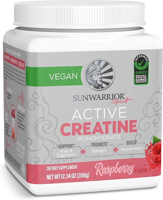 Creatine Monohydrate Powder Micronized PreWorkout Recovery Supplement | Support Muscle Building Strength Training Cognition | Vegan & Keto Friendly Easily Mixes (50 Servings) Raspberry Active Creatine