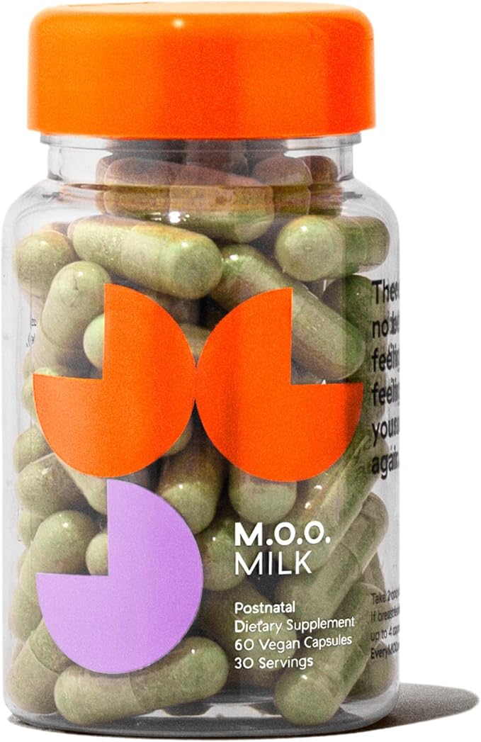 M.O.O. Postnatal Vitamins with Lactation Support - Postpartum Recovery, Lactation Supplement for Breastfeeding Women, 7-Ingredient Superfood Postnatal Formula, Overcomes Hormonal Balance | 60 Capsules