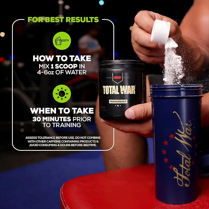 REDCON1 Total War Pre Workout Powder, Grape - Fast Acting Caffeinated Preworkout for Men + Women with Beta Alanine - Contains Citrulline Malate for Increased Pump, Blood Flow (30 Servings)