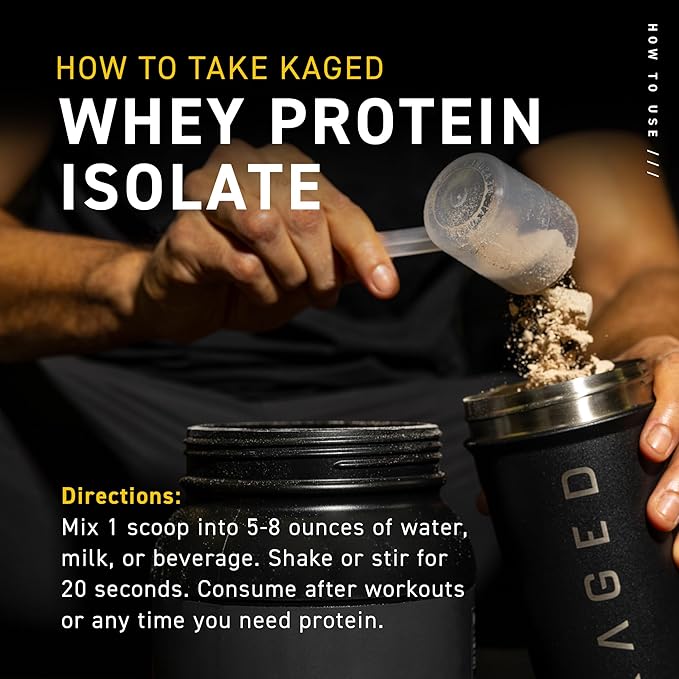 Kaged Whey Protein Isolate Powder | PB Chocolate | 100% Pure Low Lactose Whey | Post Workout Recovery Drink | Support Muscle-Building | 25g per Serving | Amazing Taste Easy Mix for Shakes | 41 Serving