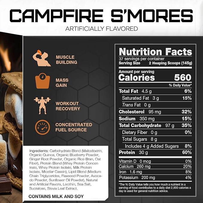 Rival Nutrition Clean Gainer - Campfire S'Mores 12lb