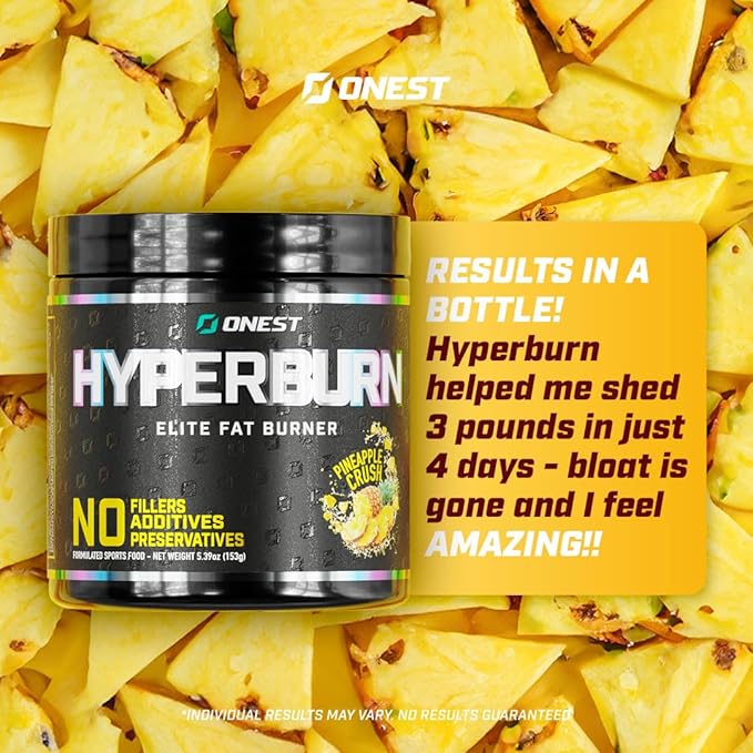 ONEST Hyperburn Fat Burner Powder – 153g (30 Servings) Appetite Suppressant Weight Loss Supplement, Metabolism Booster & Sports Nutrition Powder for Men and Women
