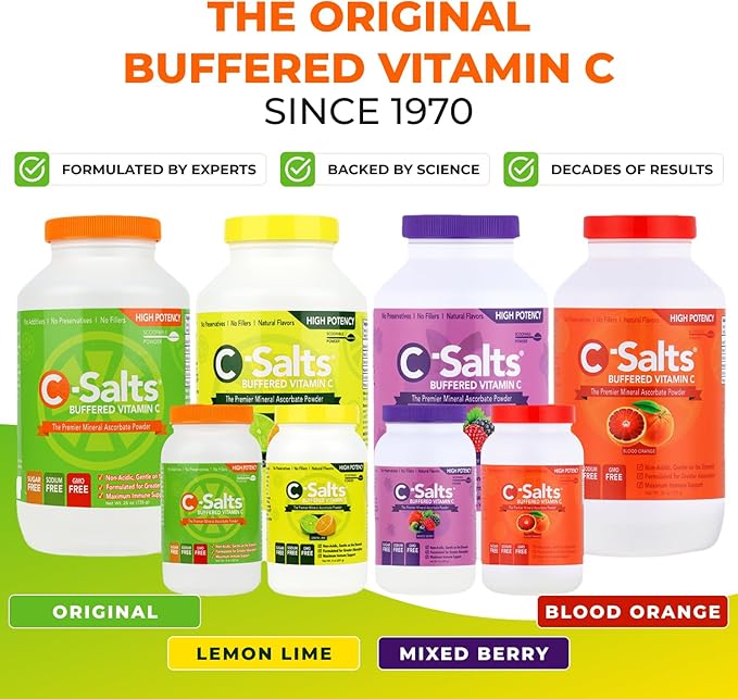 4000mg Vitamin C Powder Supplement - 100% Pure Buffered Powdered Drink with Ascorbate C - Potent Immune Support, Stomach-Friendly Absorption, Organic, Vegan, Sodium & Sugar-Free, Original 26oz