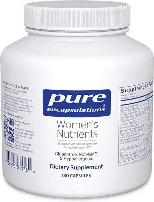 Pure Encapsulations Women's Nutrients - Multivitamin for Women Over 40 to Support Urinary Tract Health, Breast Cell Health & Eye Integrity* - with Vitamin C, Vitamin E & Vitamin A - 180 Capsules