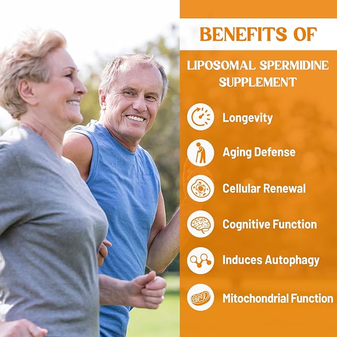 30mg Spermidine Supplement, Liposomal Spermidine, High Absorption, More Potent Than Spermidine 3HCL, Fermented Wheat Germ Extract, Spermidine for Women & Men, Cellular Renewal, Longevity, 240 Softgels