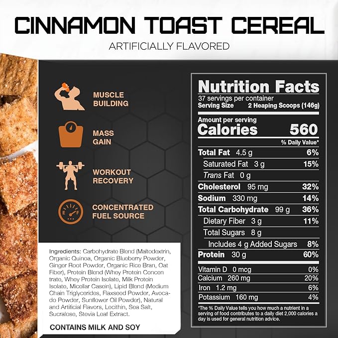 Rival Nutrition Clean Gainer - Cinnamon Toast Cereal 12lb