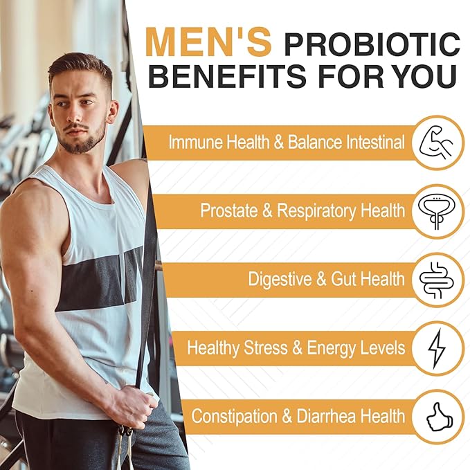 Probiotics for Men, Men Care Supplement, Gut Health for Men, 500 Billion CFUs & 12 Strains, Mens probiotic with Turmeric, Cranberry, Goji, for Digestive, Immune & Bloating Health, 3packs