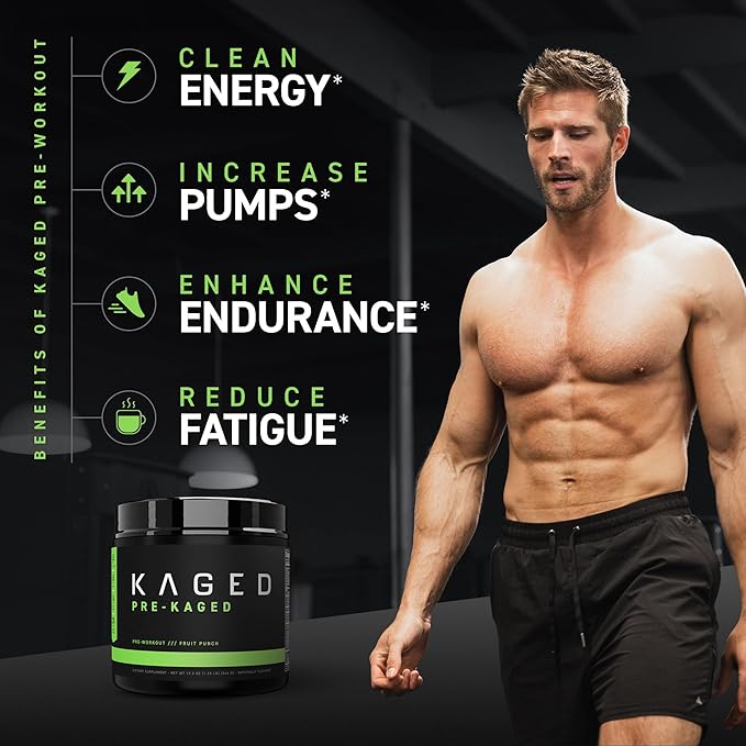 Kaged Original Pre Workout Powder | Berry Blast | Pre-Kaged | Formulated with Creatine, Beta Alanine, Pure Caffeine | 20 Servings