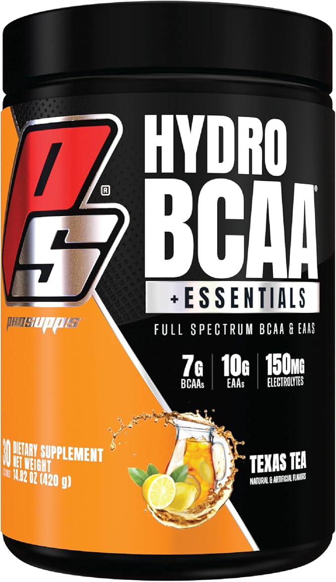 ProSupps HydroBCAA BCAA/EAA Full Spectrum Matrix, 7g BCAAs, 3g EAAs, 0g Sugar, 0g Carbs, 30 Servings, (Texas Tea Flavor)
