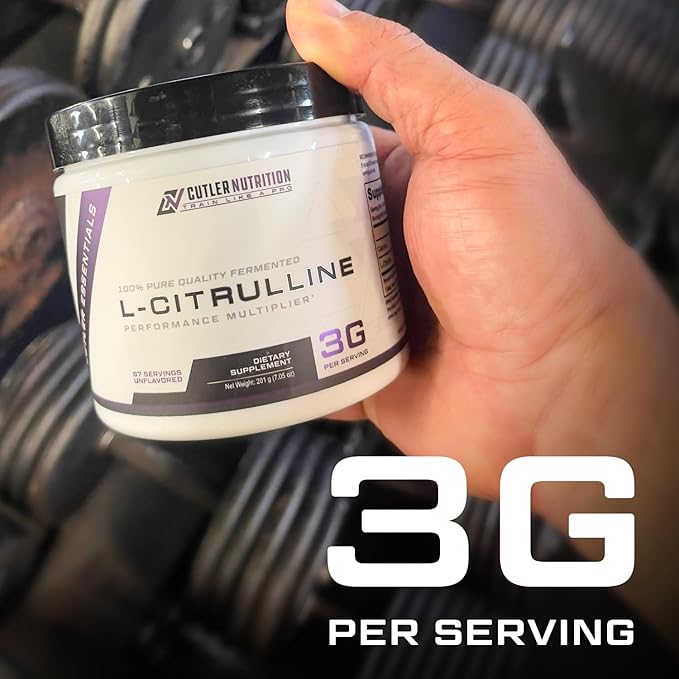 Cutler Nutrition Jay Essentials 100% Pure L-Citrulline Powder Unflavored 3g Per Serving Supports Endurance and Pumps (67 Servings)