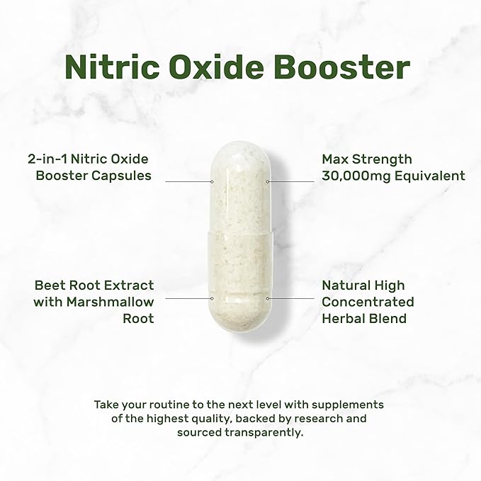 DEAL SUPPLEMENT Nitric Oxide Booster 30,000mg Equivalent, 360 Capsules – Natural Beet Root & Marshmallow Root Herbal Blend – Promotes Nutrient Flow to Muscles & Heart – Non-GMO