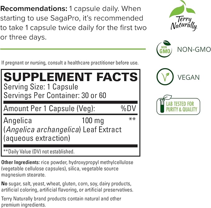 Terry Naturally SagaPro Bladder Health - 60 Capsules - Supports Bladder Strength & Function for Men & Women - Non-GMO, Vegan, Gluten Free - 60 Servings
