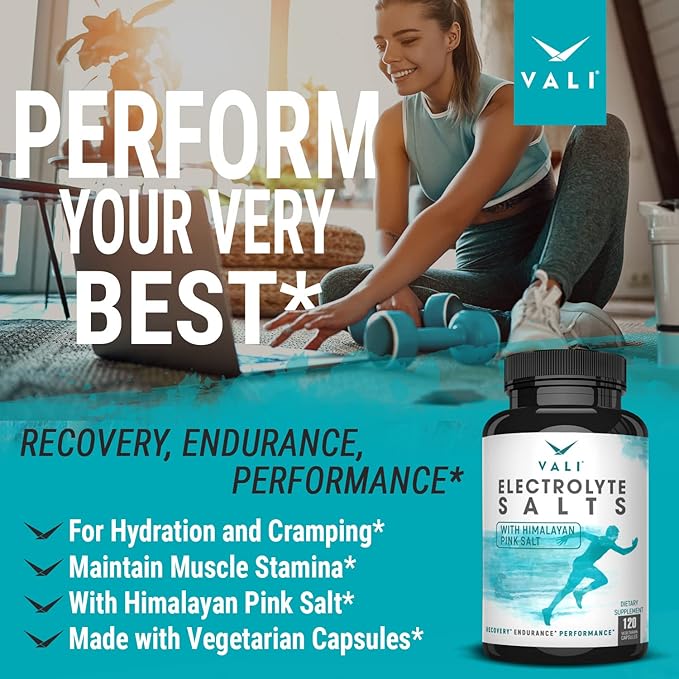 VALI Electrolyte Salts Rapid Oral Rehydration Replacement Pills. Hydration Nutrition Powder Supplement, Recovery & Relief Fast. Fluid Health Essentials. Keto Salt Mineral Tablets. 120 Veggie Capsules
