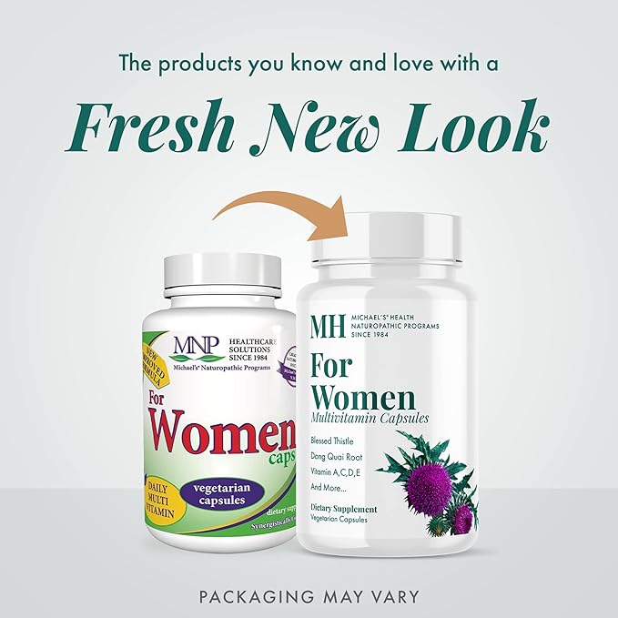 MICHAEL'S Health Naturopathic Programs for Women Multivitamin ? 90 Vegetarian Capsules ? Support for Energy, Hair, Skin and Nails ? 30 Servings