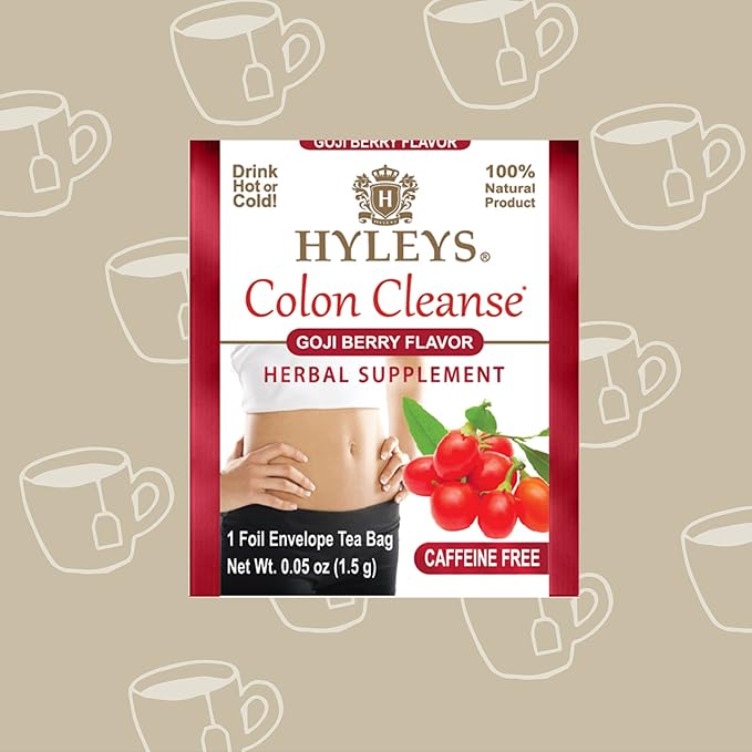 Hyleys Colon Cleanse Tea Goji Berry Flavor (6 Pack - 150 Tea Bags Total)