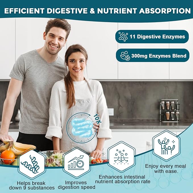 Probiotics for Women-Men Digestive Health with 120 Billion Probiotics, Prebiotics and Probiotics for Women-Men, Digestive Enzymes, Nutrient Absorption, Immune Support, 90 Veggie Caps (45 Days Supply)