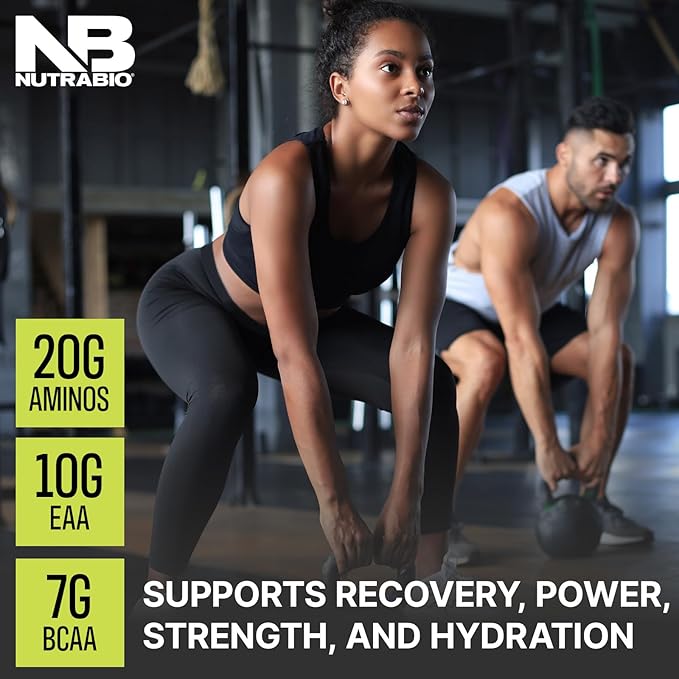 NutraBio Intra Blast BCAA EAA Electrolyte and Hydration Powder - Amino Acid Supplement, EAA/BCAA Powder - Non-GMO and Gluten Free - Cherry Limeade - 30 Servings