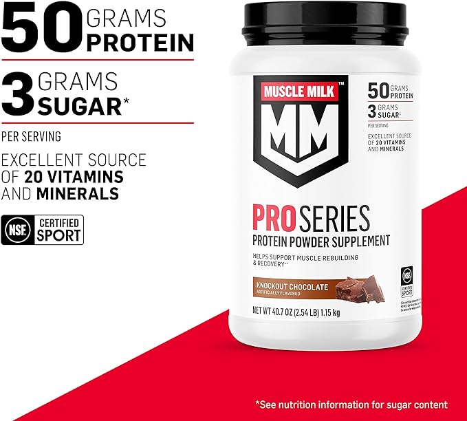 Muscle Milk Pro Series Protein Powder Supplement, Intense Vanilla, 5 Pound 28 Servings & 2 Pound 11 Servings, 50g Protein, 20 Vitamins & Minerals