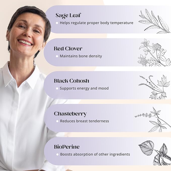Menopause Supplements for Women - All Stage Meno Relief for Hot Flashes - Women's Hormone Support - Complete Menopause Relief - Menopause Support for Over 50 - Happy Natural Harmony Formula - 3 Pack