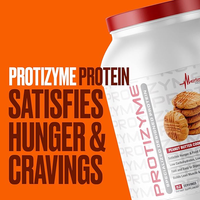 Metabolic Nutrition, Protizyme, 100% Whey Protein Powder, High Protein, Low Carb, Low Fat Whey Protein, Digestive Enzymes, 24 Essential Vitamins and Minerals, 4 Pound, 52 Servings