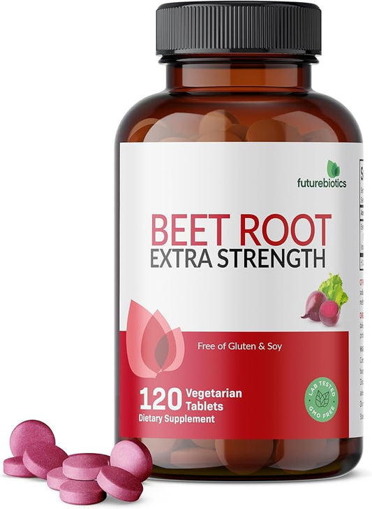 Futurebiotics Beet Root Extra Strength (Equivalent to 2000mg Beet Root per Serving from 500mg 4:1 Extract), Non-GMO, 120 Vegetarian Tablets