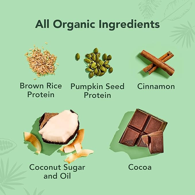 ALOHA Organic Plant Based Protein Powder, Stevia Free, Chocolate, 19.6 oz, 15 Servings