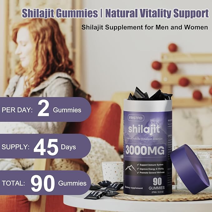Pure Himalayan Shilajit Gummies for Men & Women - 100% Natural & Organic | 85+ Trace Minerals & Fulvic Acid | 180 Count | Individually Packaged