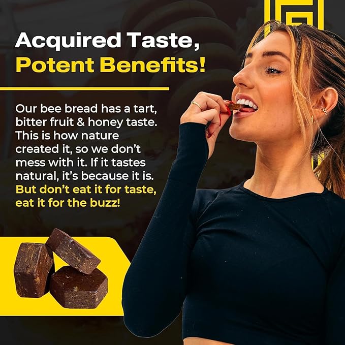 Spartan Bee Bread Chewables Natural Multivitamin | High Absorption Organic Bee Pollen & Honey | Fermented By Bees For Energy, Vitality, Sleep, Recovery, Immunity | Non GMO, Nothing Synthetic
