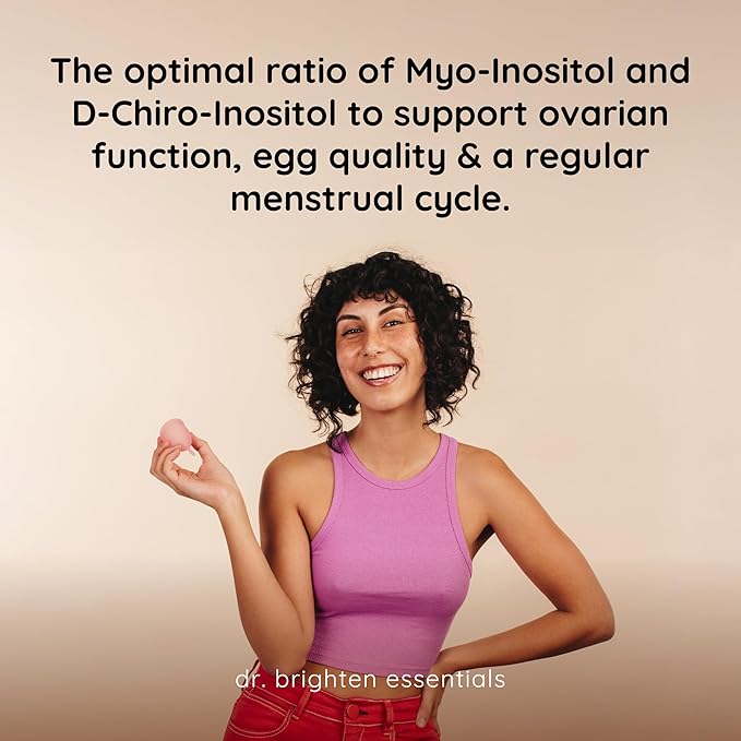 Dr. Brighten Myoinositol Plus - Doctor Formulated Ratio of Myo- and D-Chiro-Inositol to Support PCOS Symptoms, Hormone Balance, Healthy Ovarian Function, and Regular Menstrual Cycles