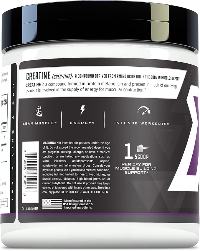 Cutler Nutrition Pure Creatine Monohydrate - 5g Per Serving 50 Servings - Premium Muscle Builder Enhances Strength Performance & Recovery - Unflavored for Easy Mixing