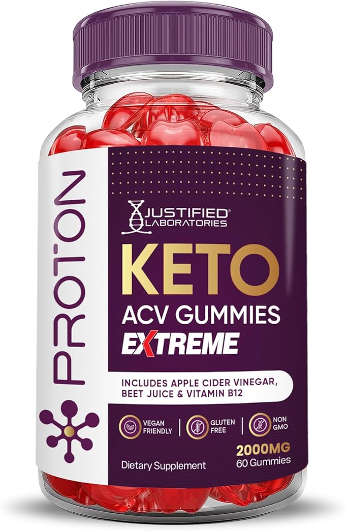 (3 Pack) Proton Protein Keto ACV Gummies Extreme 2000MG Proton Keto Gummies Apple Cider Vinegar Formulated with Pomegranate Beet Juice Powder B12 Vegan Non GMO 180 Gummys