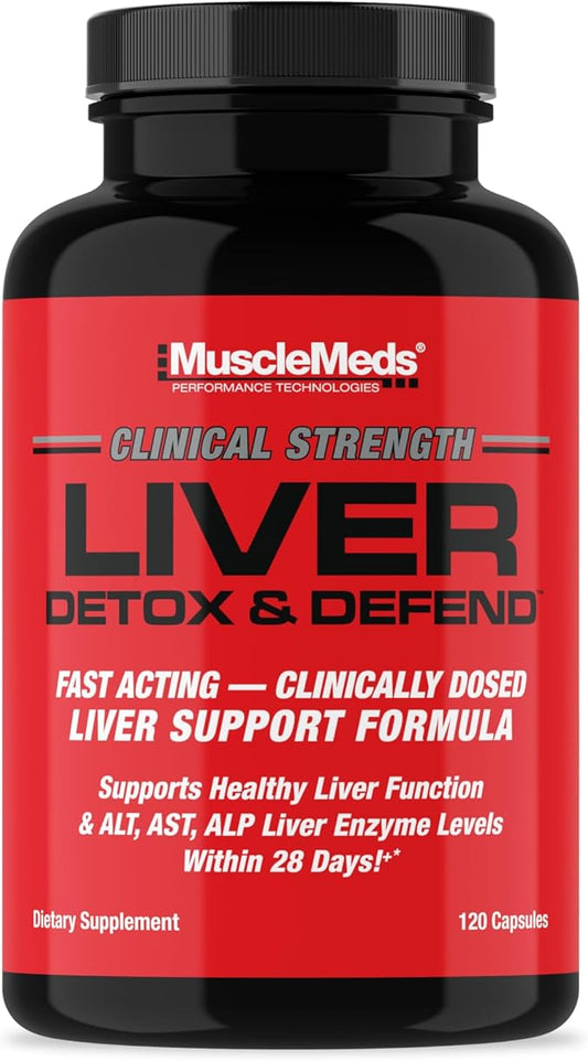 MuscleMeds Liver Detox & Defend, Cleanse, Repair Formula - Herbal Liver Support Supplement, NAC, Silymarin Milk Thistle, 60 Servings