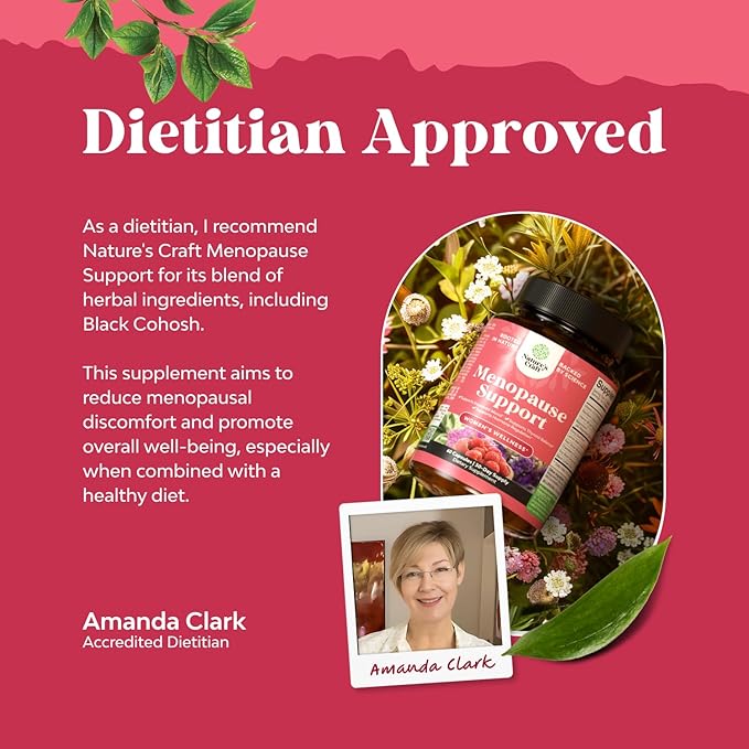 Complete Herbal Menopause Supplement for Women - Multibenefit Menopause Relief Hormone Balance for Women for Night Sweats Mood and More with Dong Quai Vitex Chaste Berry and Black Cohosh 60 Servings