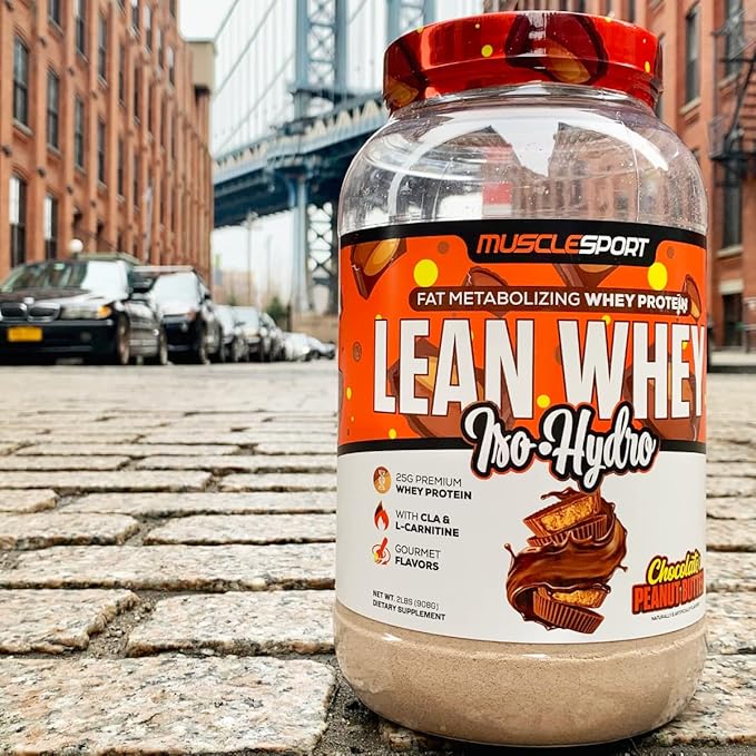Musclesport Lean Whey Revolution™ Protein Powder - Whey Protein Isolate - Low Calorie, Low Carb, Low Fat, Incredible Flavors - 25g Protein per Scoop (2LB, Chocolate Peanut Butter)