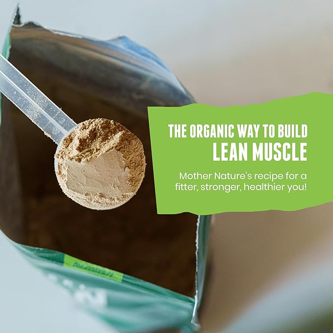 Organic Muscle Organic Vegan Protein Powder - Plant Based Vanilla Protein Powder with Pea, Hemp, Brown Rice, Chia Seed & Amino Acids - Low Calorie for Muscle Growth & Speed Recovery