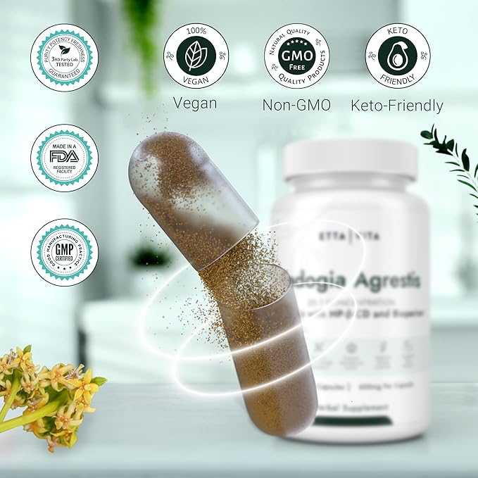 Organic Fadogia Agrestis 600mg for Natural Test Support (2X More Pure - 3X More Absorbent) Athlete Approved - Supports Muscle Growth & Recovery, Healthy Energy Levels, Drive, Stamina & Mood - 60ct