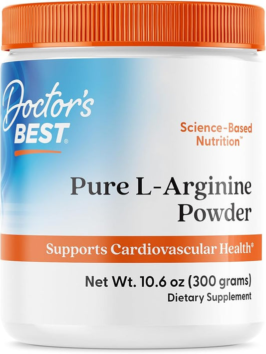 Doctor's Best L-arginine HCL Powder, Non-GMO, Vegan, Gluten Free, Soy Free, Helps Promote Muscle Growth, 300g