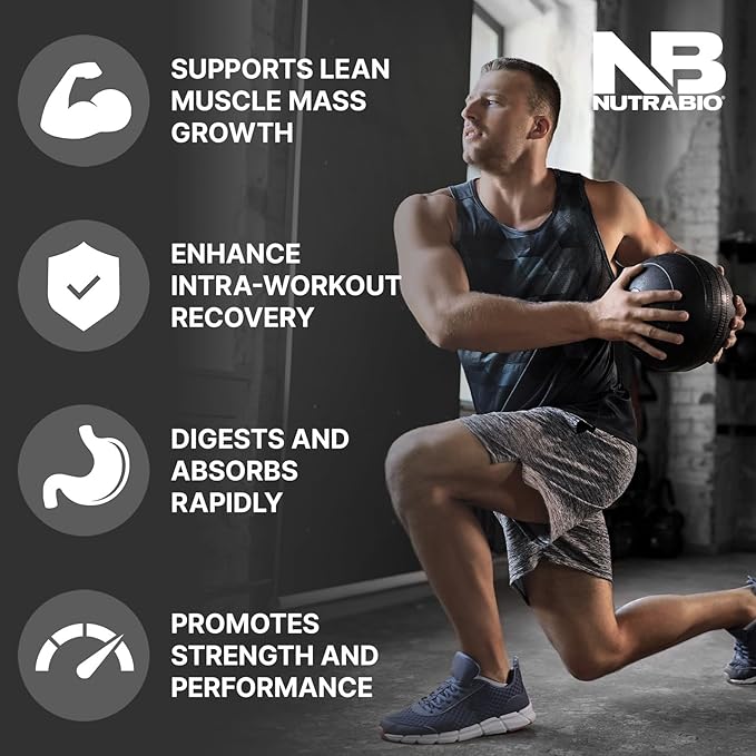 NutraBio Intra Blast BCAA EAA Electrolyte and Hydration Powder - Amino Acid Supplement, EAA/BCAA Powder - Non-GMO and Gluten Free - Tropical Fruit Punch - 30 Servings