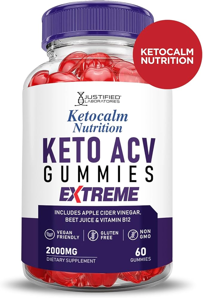 (5 Pack) Ketocalm Nutrition Keto ACV Gummies Extreme 2000MG Keto Calm Nutrition Keto Gummies Apple Cider Vinegar Formulated with Pomegranate Beet Juice Powder B12 Vegan Non GMO 300 Gummys