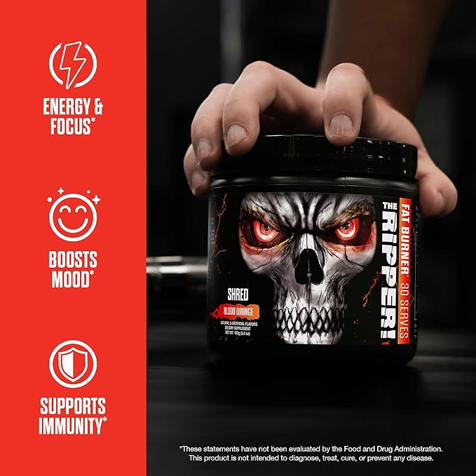 JNX SPORTS The Ripper! Shredding Thermogenic Fat Burner - Fruit Punch 30 Servings | Advanced Fast Acting Thermogenic Pre-Workout, Appetite Suppressant for Men & Women