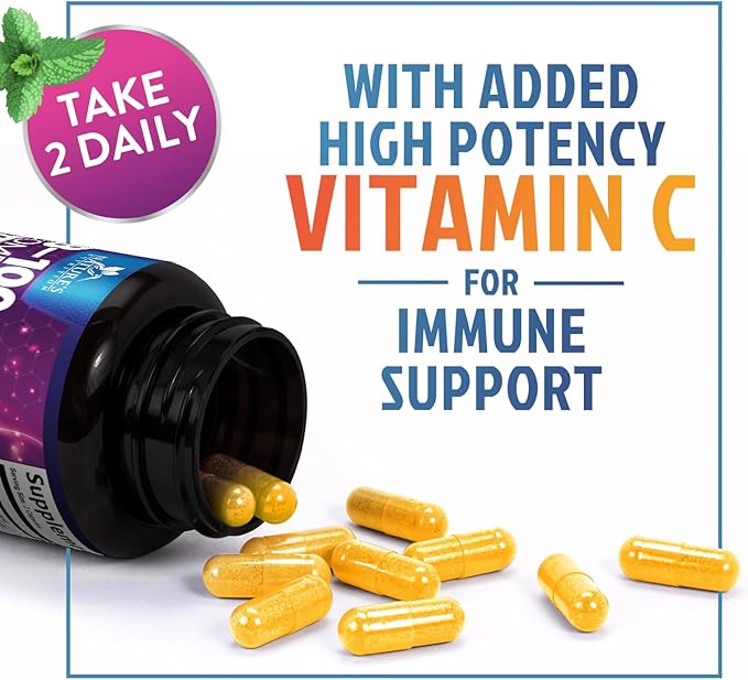 Vitamin B Complex Capsules with Vitamins B1 B2 B3 B6 B12 B100 C Biotin Folate & Folic Acid - Supplement for Energy, Brain, & Immune Support - Super B Vitamin Complex for Women & Men - 60 Vegan Pills