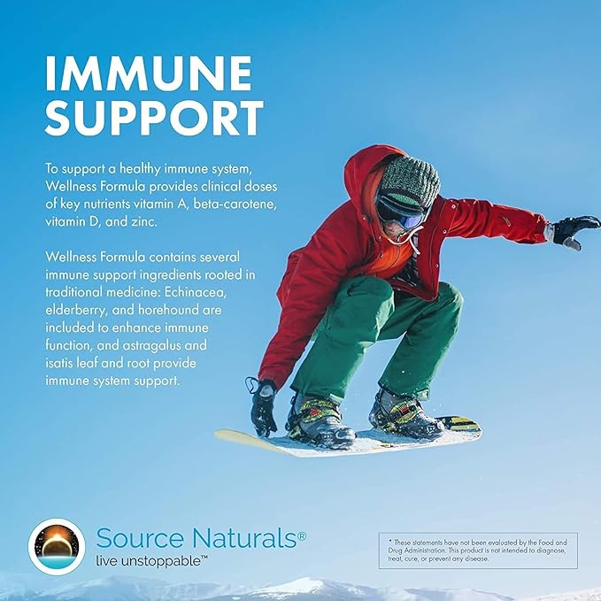 Source Naturals Wellness Formula Bio-Aligned Vitamins & Herbal Defense Advanced Immune Support* - Dietary Supplement & Immunity Booster - 240 Capsules